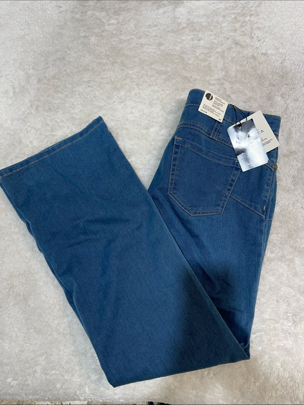 Jessica Wide Leg Jeans in Dark Blue Denim - Picture 6 of 9